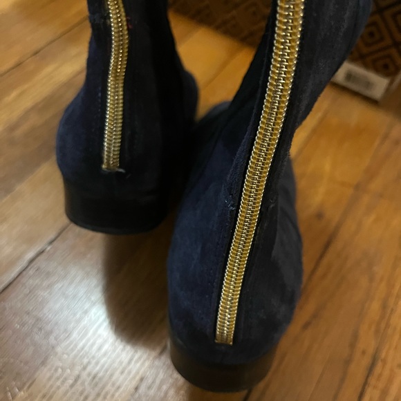 Blue suede knee boots - Picture 7 of 14